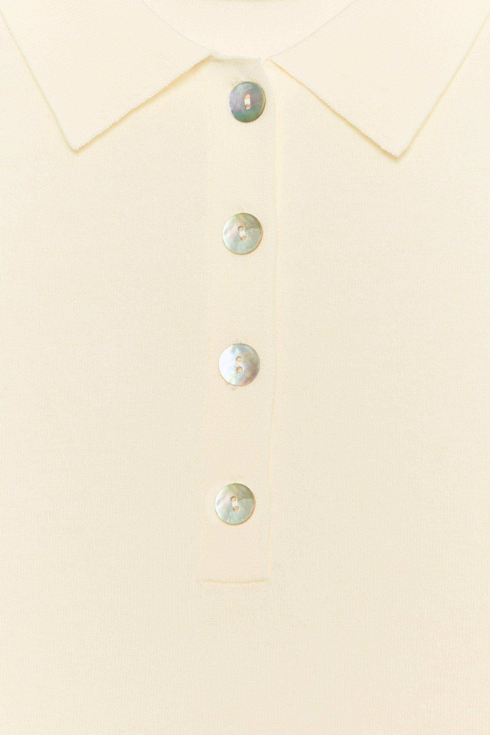 ELBOW-LENGTH SLEEVE KNIT POLO